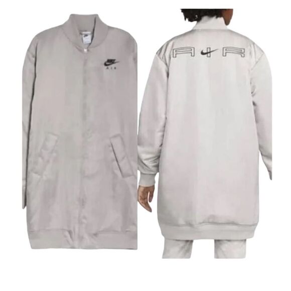 Nike Air ~ Therma Fit ~ Womens Bomber Style ~Long Loose fit Jacket~size L ~ NWT